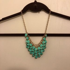 Turquoise necklace with gold chain
